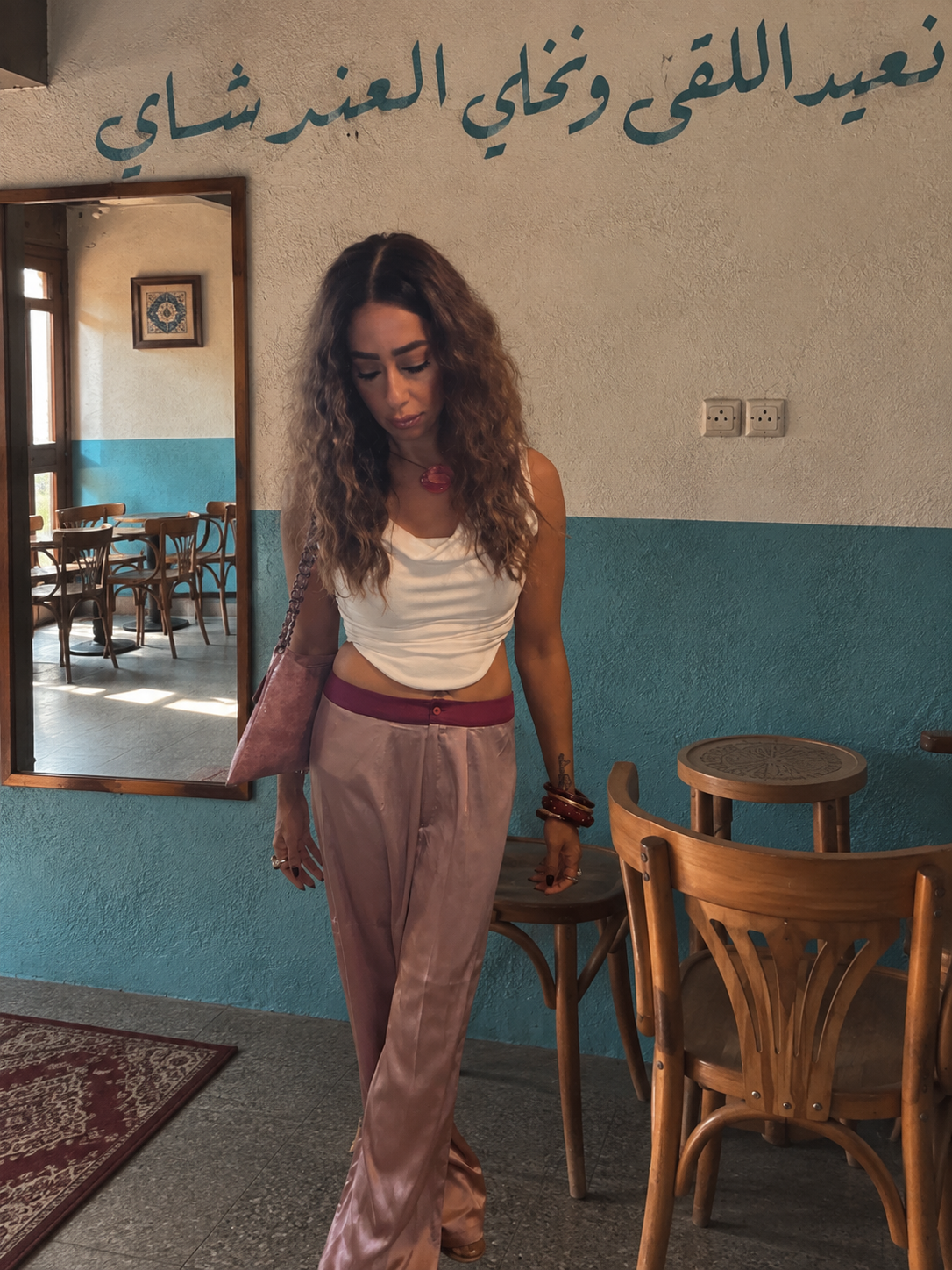 Powder dream silk pants