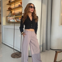 Beige pinstripes pants