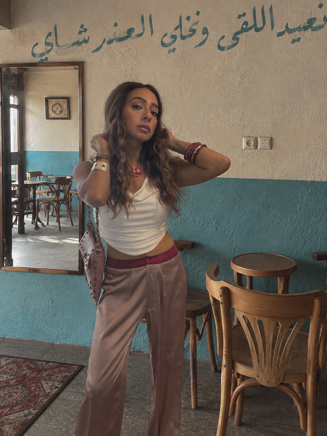 Powder dream silk pants
