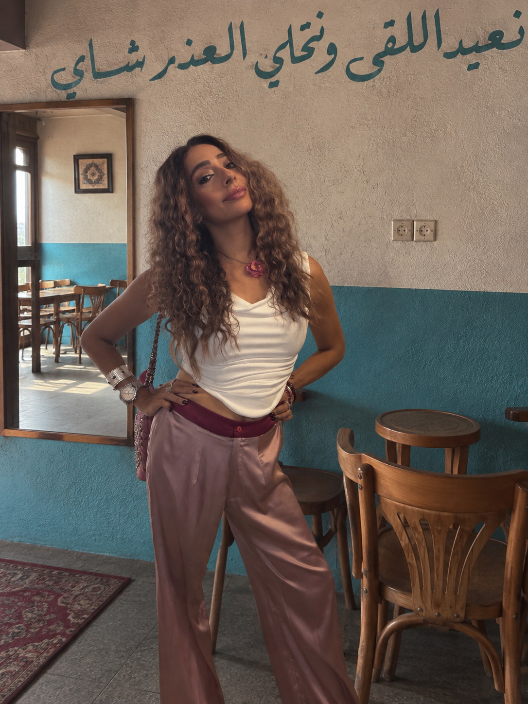 Powder dream silk pants