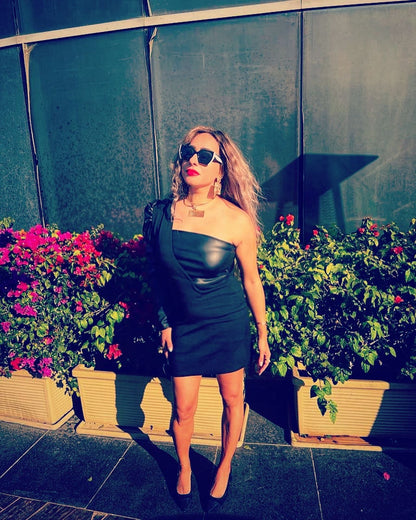 Noir Rush Leather Dress